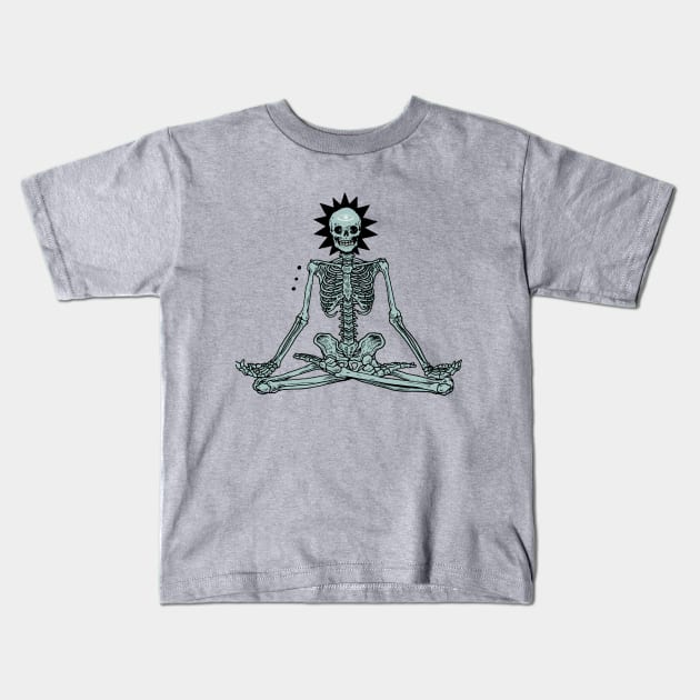 yoga skeleton Kids T-Shirt by Daria Kusto